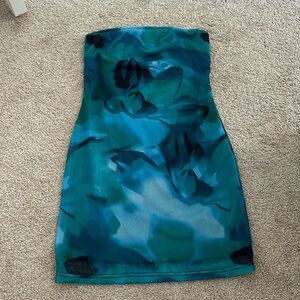 SHEIN MOOSTA Women's Fashionable Sexy Printed Strapless Dress- Size XS